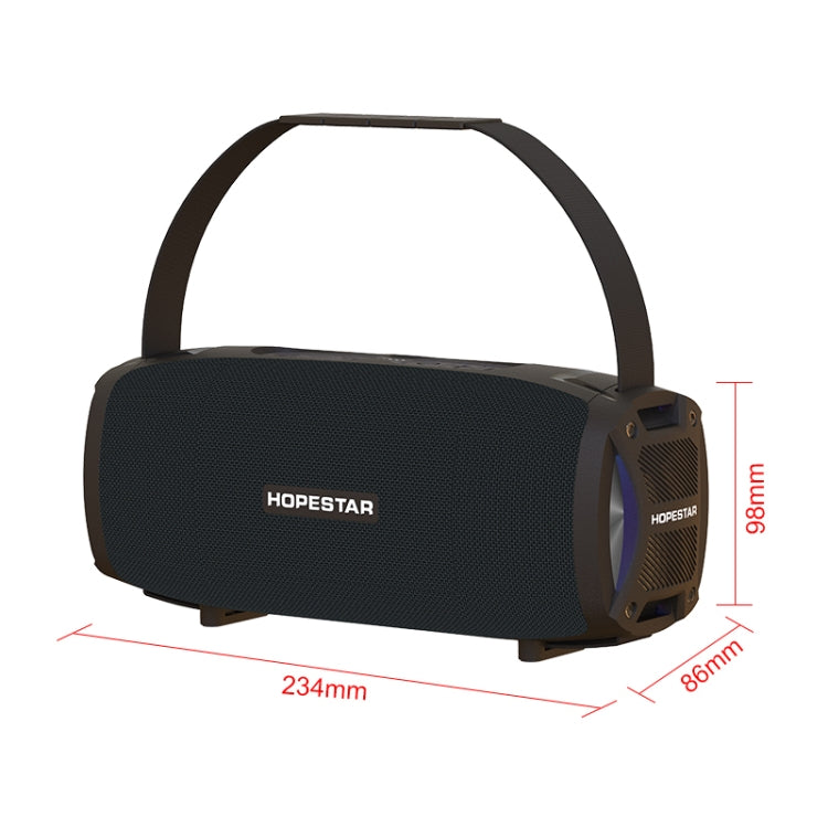 HOPESTAR H24 Pro TWS Portable Outdoor Waterproof Woven Textured Bluetooth Speaker with Rhythm Light, Support Hands-free Call & U Disk & TF Card & 3.5mm AUX & FM (Black) - HoMEdemic™ 