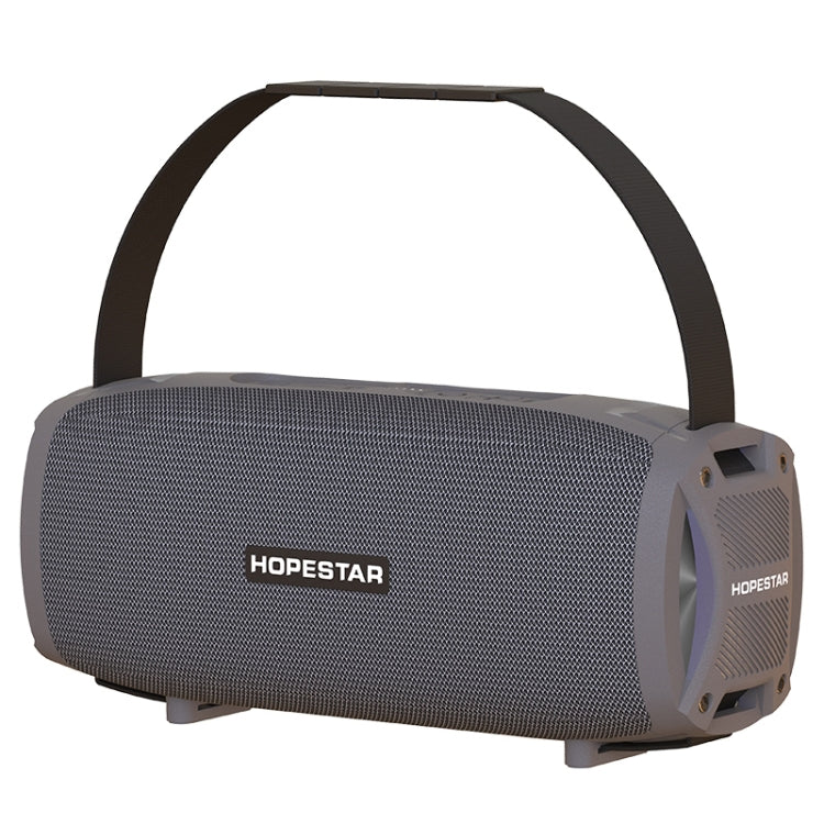 HOPESTAR H24 Pro TWS Portable Outdoor Waterproof Woven Textured Bluetooth Speaker with Rhythm Light, Support Hands-free Call & U Disk & TF Card & 3.5mm AUX & FM (Grey) - HoMEdemic™ 