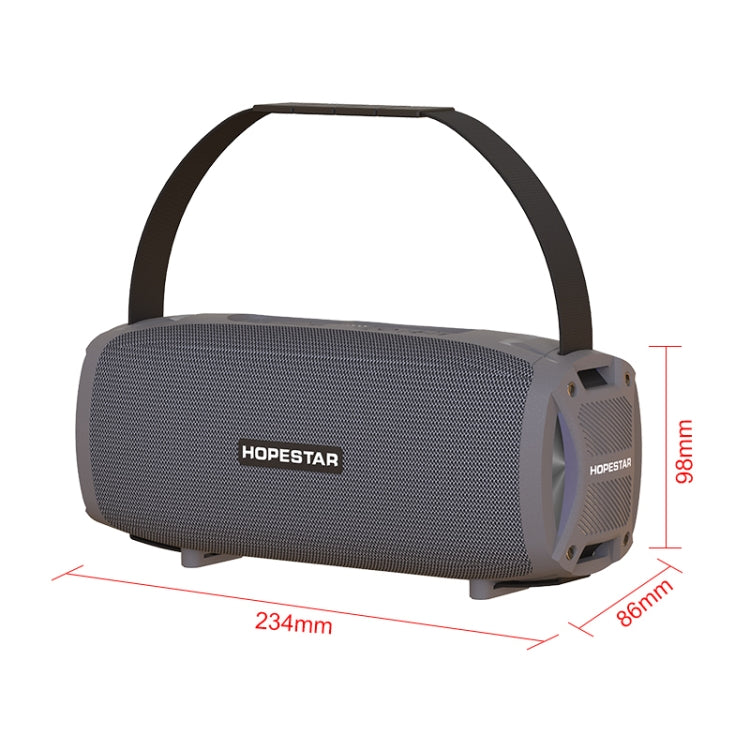 HOPESTAR H24 Pro TWS Portable Outdoor Waterproof Woven Textured Bluetooth Speaker with Rhythm Light, Support Hands-free Call & U Disk & TF Card & 3.5mm AUX & FM (Grey) - HoMEdemic™ 