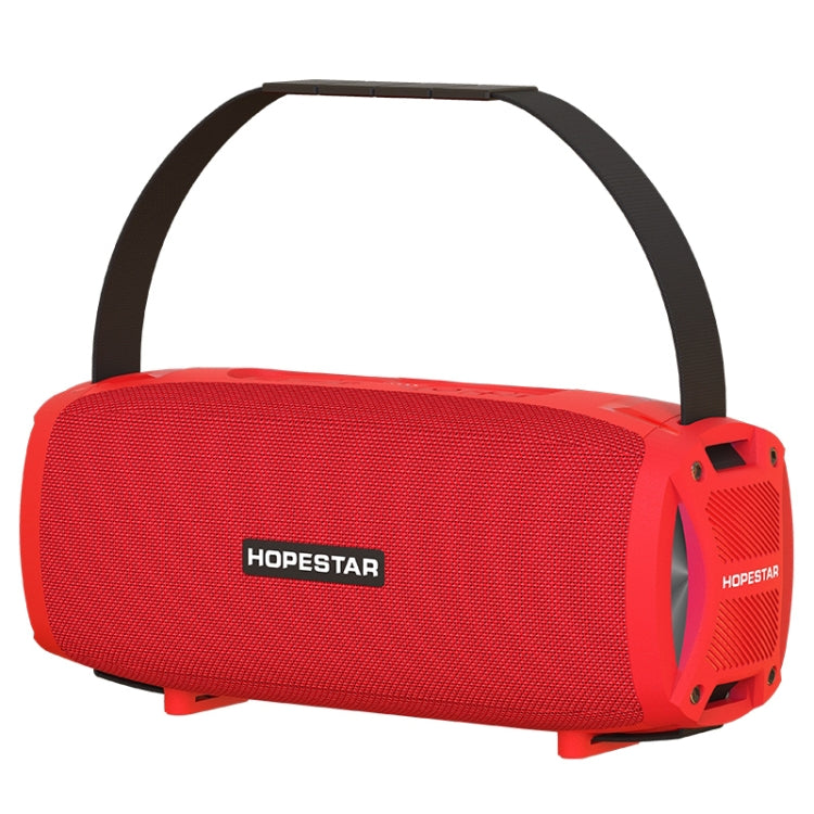 HOPESTAR H24 Pro TWS Portable Outdoor Waterproof Woven Textured Bluetooth Speaker with Rhythm Light, Support Hands-free Call & U Disk & TF Card & 3.5mm AUX & FM (Red) - HoMEdemic™ 