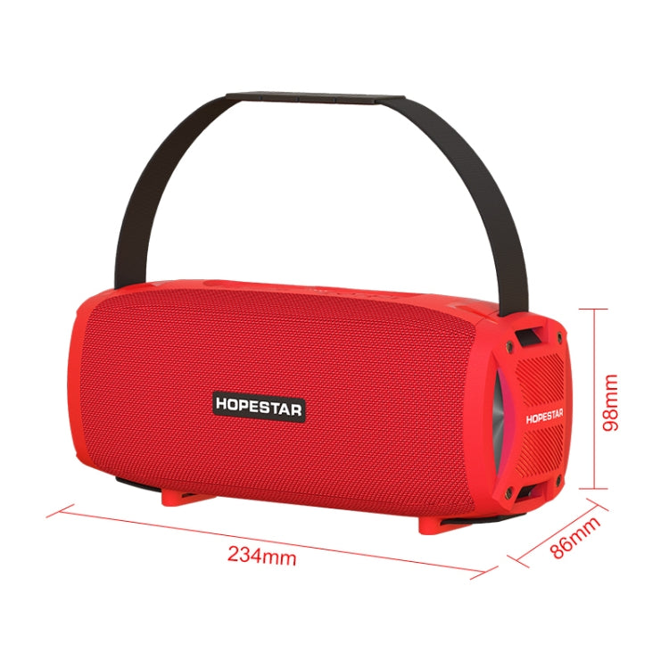 HOPESTAR H24 Pro TWS Portable Outdoor Waterproof Woven Textured Bluetooth Speaker with Rhythm Light, Support Hands-free Call & U Disk & TF Card & 3.5mm AUX & FM (Red) - HoMEdemic™ 