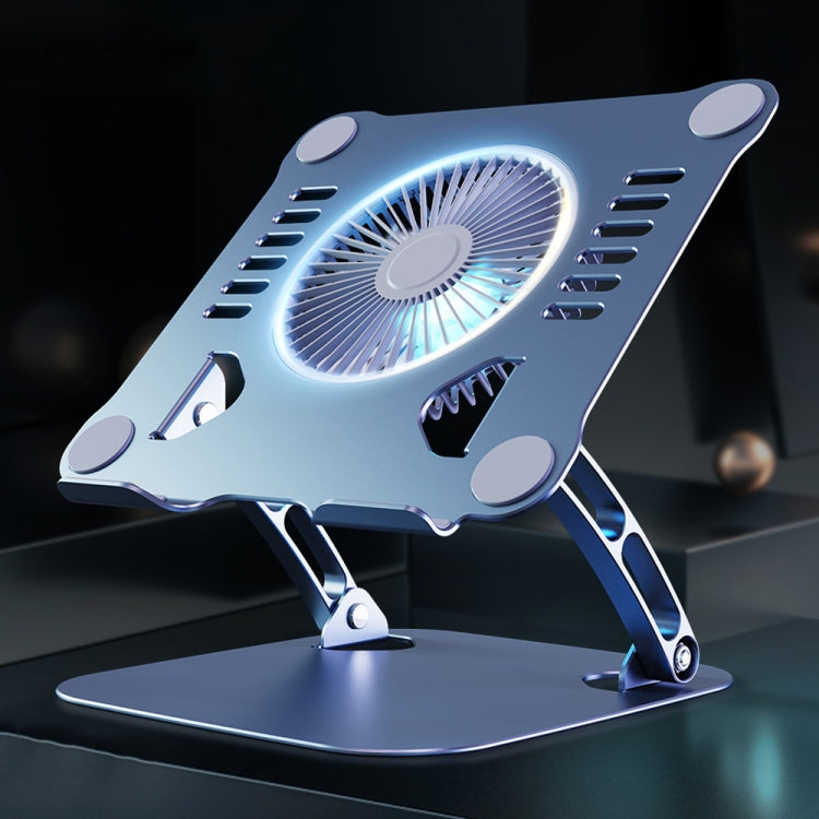R-JUST HZ22 Dual-purpose Desktop Fan Aluminum Alloy Laptop  Bracket with Light(Tarnish) - HoMEdemic™ 