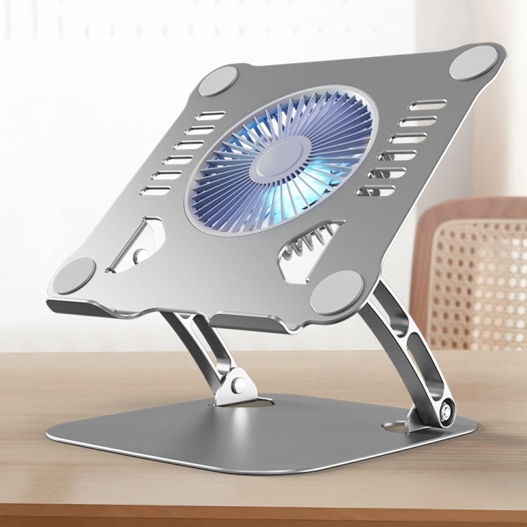 R-JUST HZ22 Dual-purpose Desktop Fan Aluminum Alloy Laptop  Bracket with Light(Silver) - HoMEdemic™ 