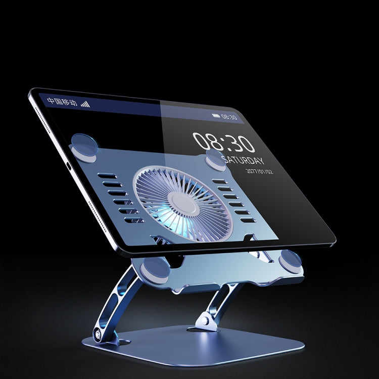 R-JUST HZ22 Dual-purpose Desktop Fan Aluminum Alloy Laptop  Bracket with Light(Tarnish) - HoMEdemic™ 