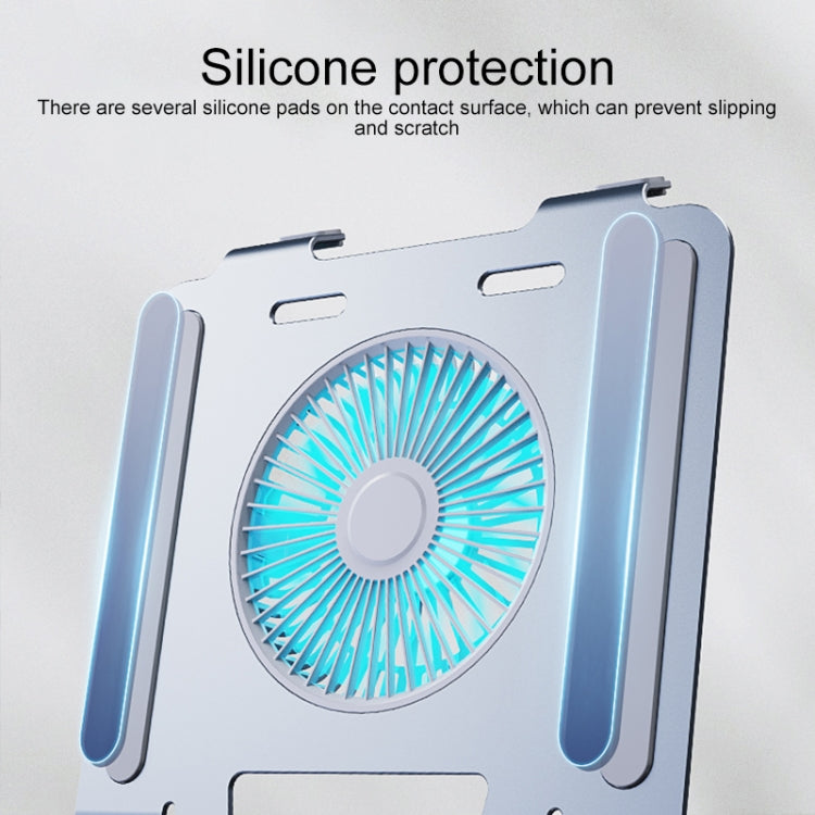 R-JUST HZ25 3.5W Aluminum Alloy Large Turbo Desktop Fan Cooling Laptop Stand(Silver) - HoMEdemic™ 