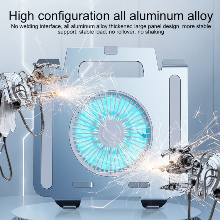 R-JUST HZ25 3.5W Aluminum Alloy Large Turbo Desktop Fan Cooling Laptop Stand(Silver) - HoMEdemic™ 