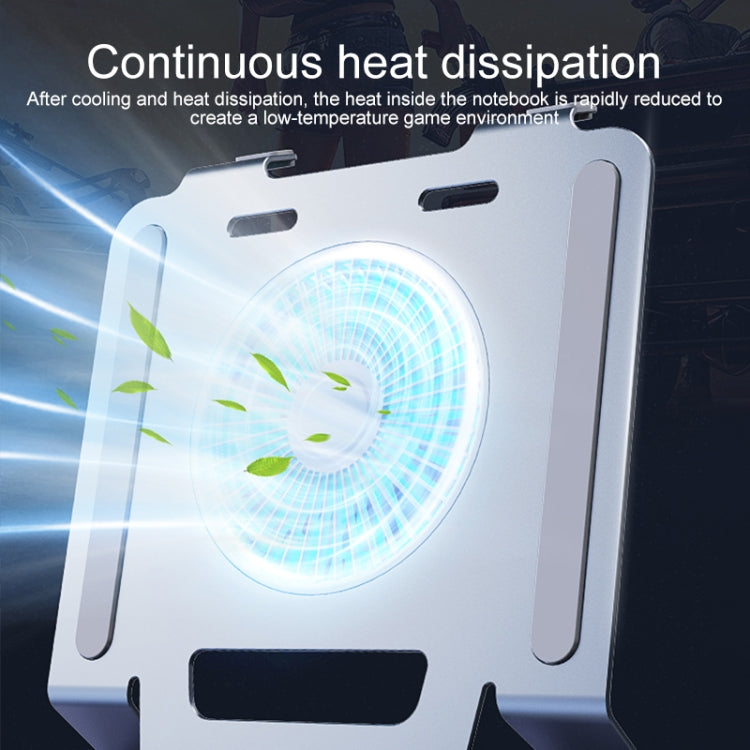R-JUST HZ25 3.5W Aluminum Alloy Large Turbo Desktop Fan Cooling Laptop Stand(Silver) - HoMEdemic™ 