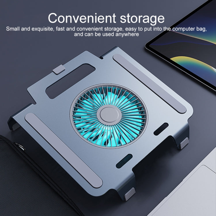 R-JUST HZ25 3.5W Aluminum Alloy Large Turbo Desktop Fan Cooling Laptop Stand(Silver) - HoMEdemic™ 