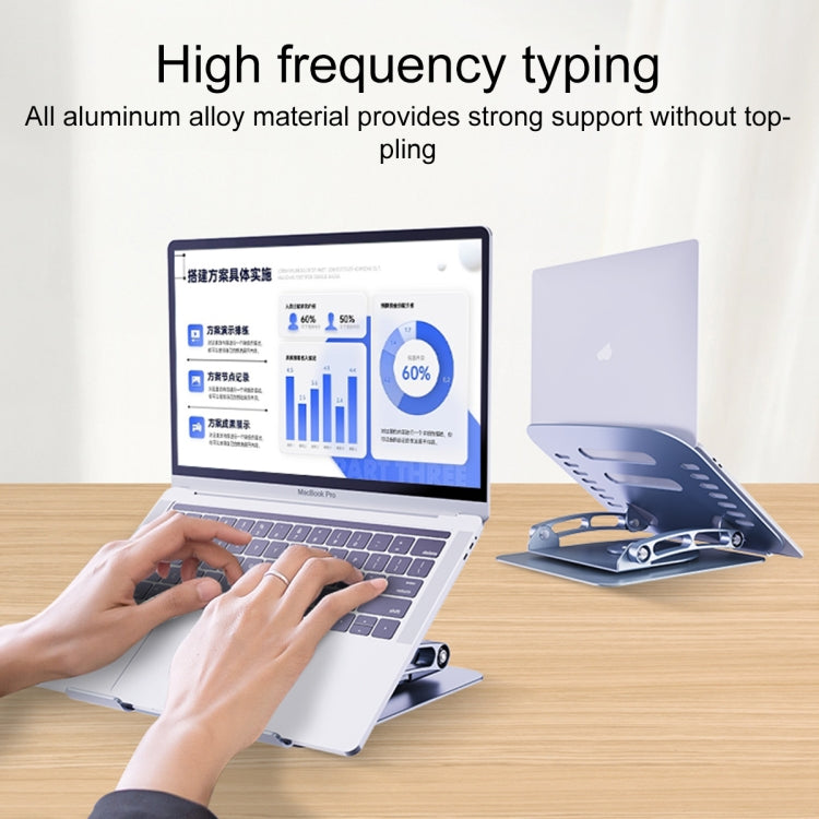 R- JUST HZ08-1 Rotating Two Holes Lifting Laptop Stand (Grey) - HoMEdemic™ 