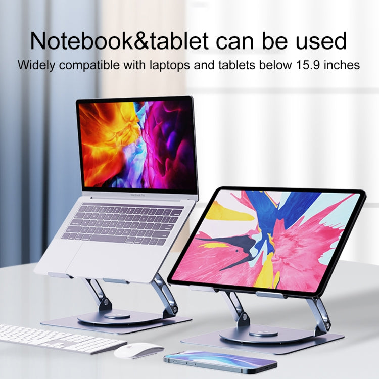 R- JUST HZ08-1 Rotating Two Holes Lifting Laptop Stand (Silver) - HoMEdemic™ 