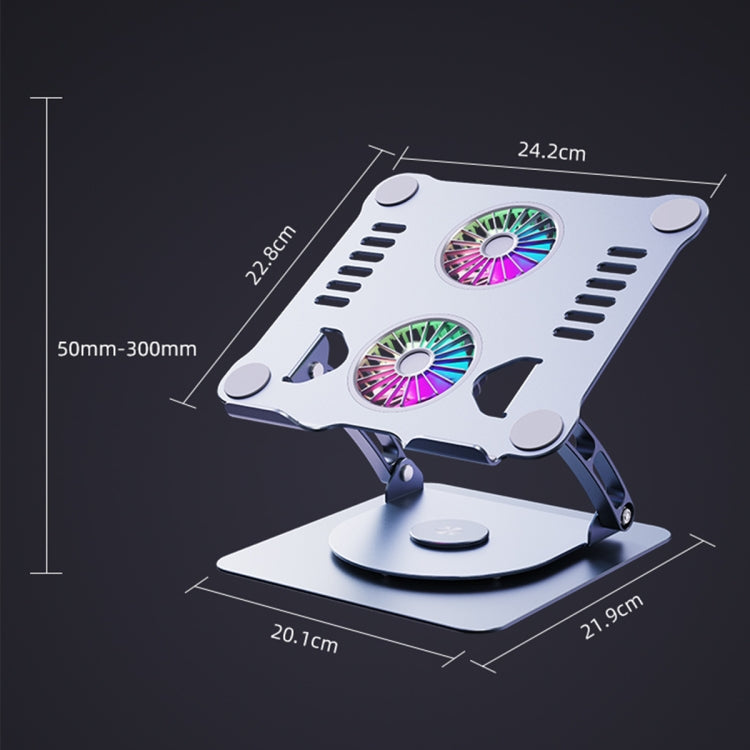 R- JUST HZ13-1 Rotating Foldable Multi-Angle Aluminum Alloy Laptop Fan Bracket (Silver) - HoMEdemic™ 