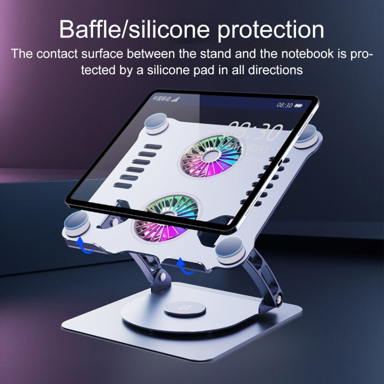 R- JUST HZ13-1 Rotating Foldable Multi-Angle Aluminum Alloy Laptop Fan Bracket (Silver) - HoMEdemic™ 