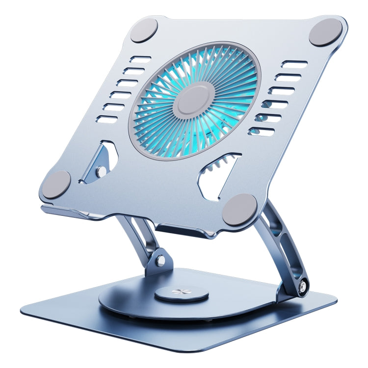 R- JUST HZ22-1 Rotating Dual-purpose Desktop Fan Aluminum Alloy Laptop Stand (Grey) - HoMEdemic™ 