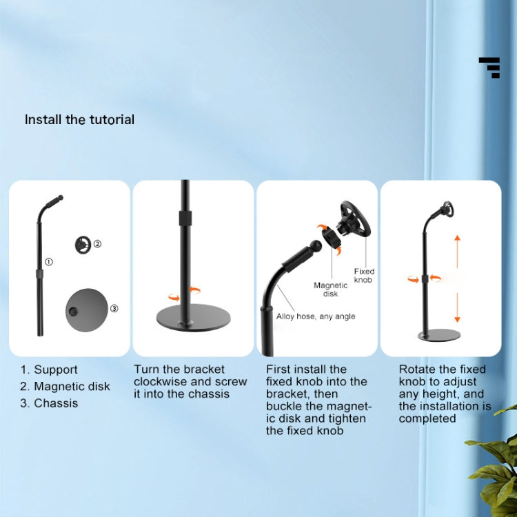 R-JUST HZ27 Desktop Phone Tablet Holder Disc Magnetic Suction Telescopic Bracket - HoMEdemic™ 