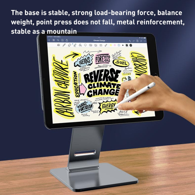 For iPad 11 inch R-JUST HZ36 360-degree Rotating Aluminum Alloy Magnetic Tablet Stand(Tarnish) - HoMEdemic™ 