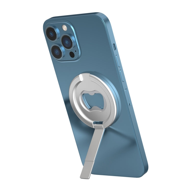R-JUST SJ20-1 Aluminum Alloy Magnetic Bottle Opener Cellphone Holder Without No Trace Sticker (Silver) - HoMEdemic™ 