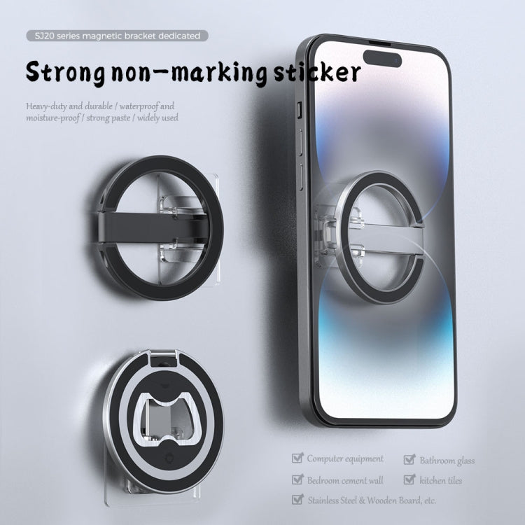 R-JUST SJ20-1 Aluminum Alloy Magnetic Bottle Opener Cellphone Holder With No Trace Sticker (Silver) - HoMEdemic™ 