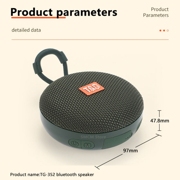 T&G TG352 Outdoor Portable Riding Wireless Bluetooth Speaker TWS Stereo Subwoofer, Support Handsfree Call / FM / TF(Army Green) - HoMEdemic™ 