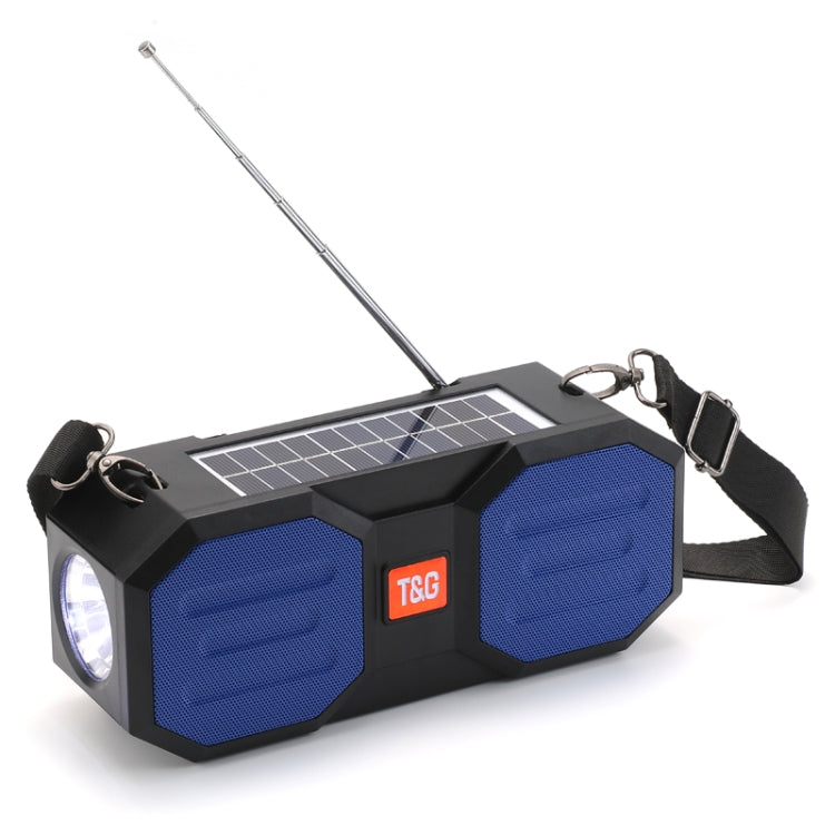 T&G TG634 Outdoor Solar Power Bluetooth Wireless Speaker with FM / Flashlight / TF Card Slot (Black Blue) - HoMEdemic™ 