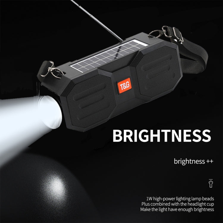 T&G TG634 Outdoor Solar Power Bluetooth Wireless Speaker with FM / Flashlight / TF Card Slot (Black Blue) - HoMEdemic™ 