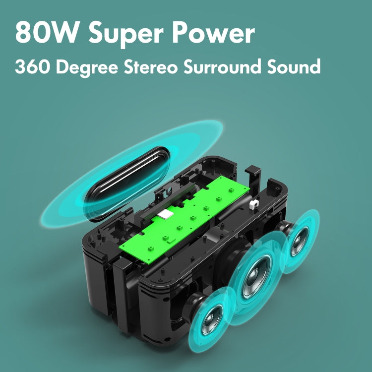 XDOBO X8 Plus 80W Wireless Bluetooth Speaker Outdoor Subwoofer Support TWS & TF Card & U Disk (Blue) - HoMEdemic™ 