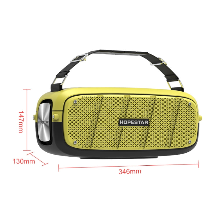 HOPESTAR A20 Pro TWS Portable Outdoor Waterproof Subwoofer Bluetooth Speaker with Microphone, Support Power Bank & Hands-free Call & U Disk & TF Card & 3.5mm AUX (Yellow) - HoMEdemic™ 