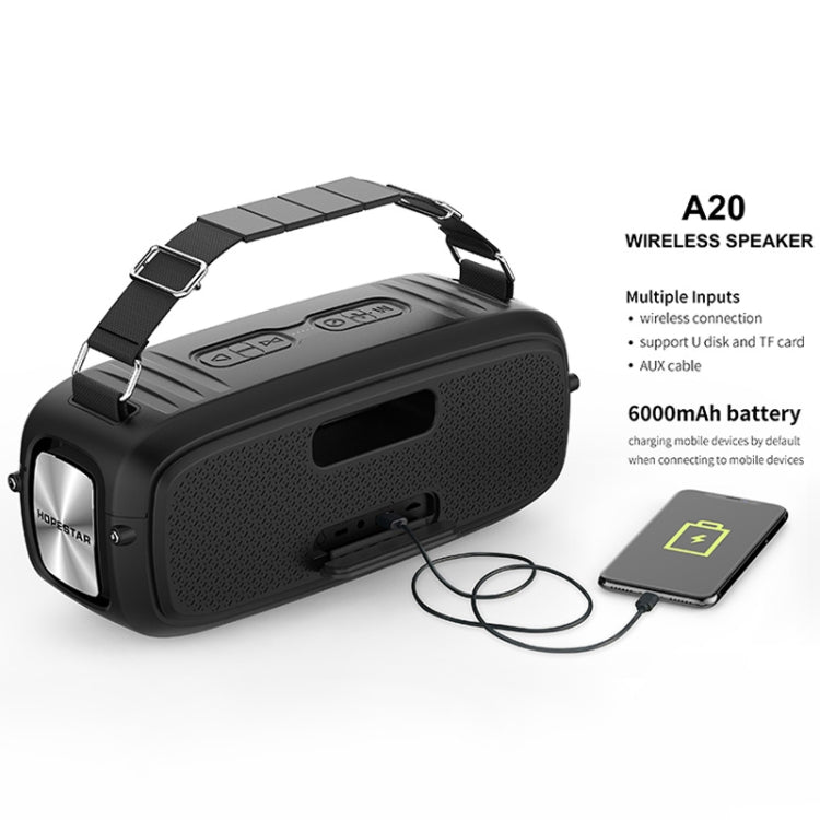 HOPESTAR A20 Pro TWS Portable Outdoor Waterproof Subwoofer Bluetooth Speaker with Microphone, Support Power Bank & Hands-free Call & U Disk & TF Card & 3.5mm AUX (Blue) - HoMEdemic™ 