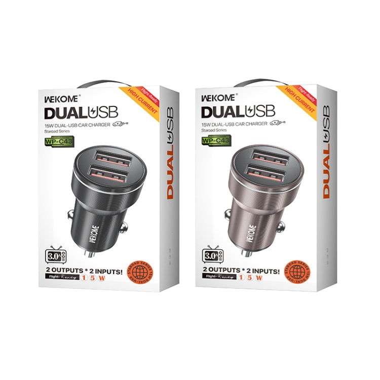 WK WP-C43 Staroad Series 15W Dual USB Car Charger (Black) - HoMEdemic™ 