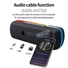 ZEALOT S55 Portable Stereo Bluetooth Speaker with Built-in Mic, Support Hands-Free Call & TF Card & AUX (Black) - HoMEdemic™ 