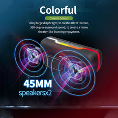 ZEALOT S55 Portable Stereo Bluetooth Speaker with Built-in Mic, Support Hands-Free Call & TF Card & AUX (Black) - HoMEdemic™ 