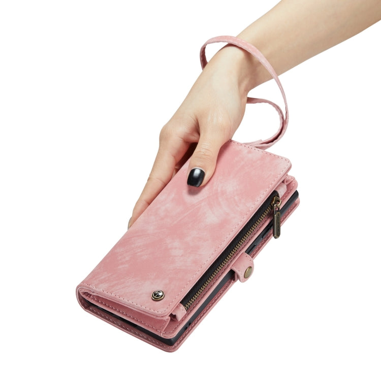 CaseMe for iPhone 8 Plus & 7 Plus   Multifunctional Leather Billfold with Detachable Magnetic PC Back Protective Case & Holder & 11 Card Slots & 3 Cash Slots & 1 Zipper Wallet & 2 Photo Frames & 3 Magnetic Clasps (Pink) - HoMEdemic™ 