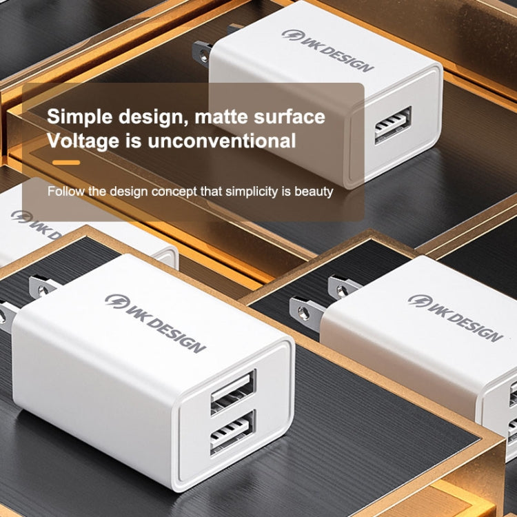 WK WP-U119 10W Dual USB Ports Travel Charger Power Adapter, US Plug - HoMEdemic™ 