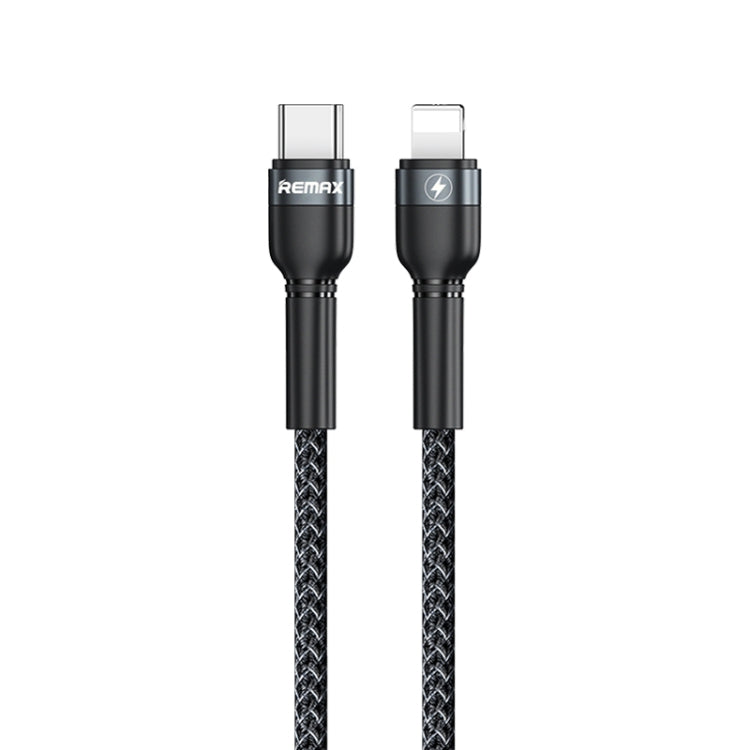 REMAX RC-171 Jany Series 1m PD20W USB to 8 Pin Aluminum Alloy Braid Fast Charging Data Cable (Black) - HoMEdemic™ 