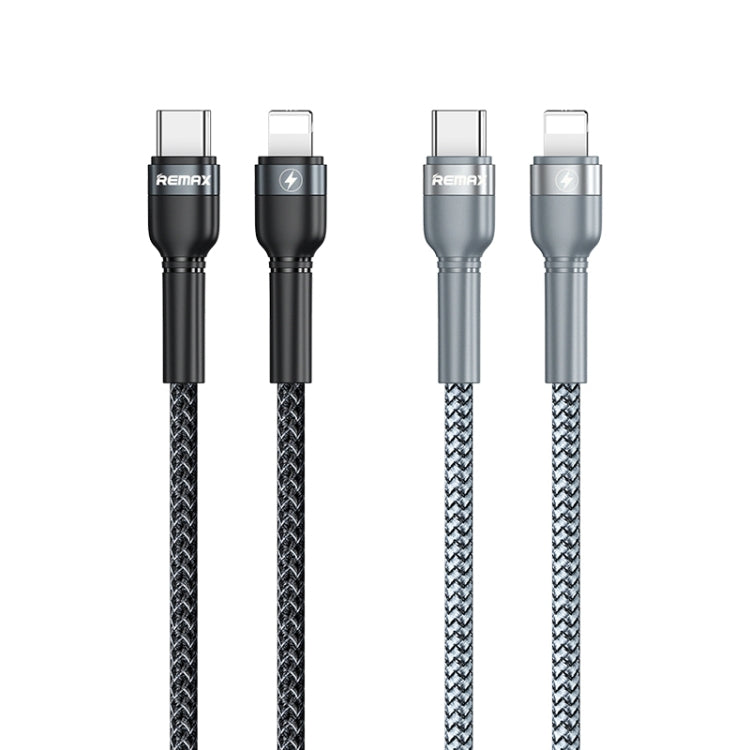 REMAX RC-171 Jany Series 1m PD20W USB to 8 Pin Aluminum Alloy Braid Fast Charging Data Cable (Black) - HoMEdemic™ 