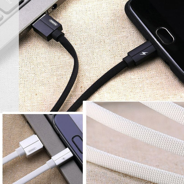 REMAX RC-094i 2m 2.4A USB to 8 Pin Aluminum Alloy Braid Fast Charging Data Cable (White) - HoMEdemic™ 