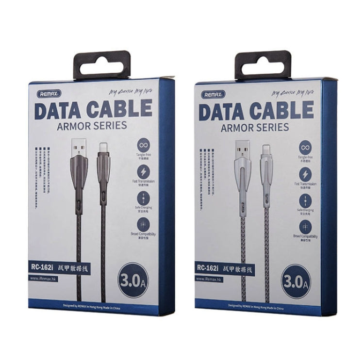 REMAX RC-162i Armor Series 3A USB to 8 Pin Charging Cable, Cable Length: 1m (Silver) - HoMEdemic™ 