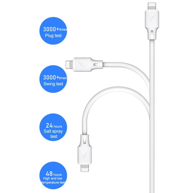 WK WDC-105i 2.4A 8 Pin Full Speed Pro Charging Data Cable, Length: 25cm(Black) - HoMEdemic™ 