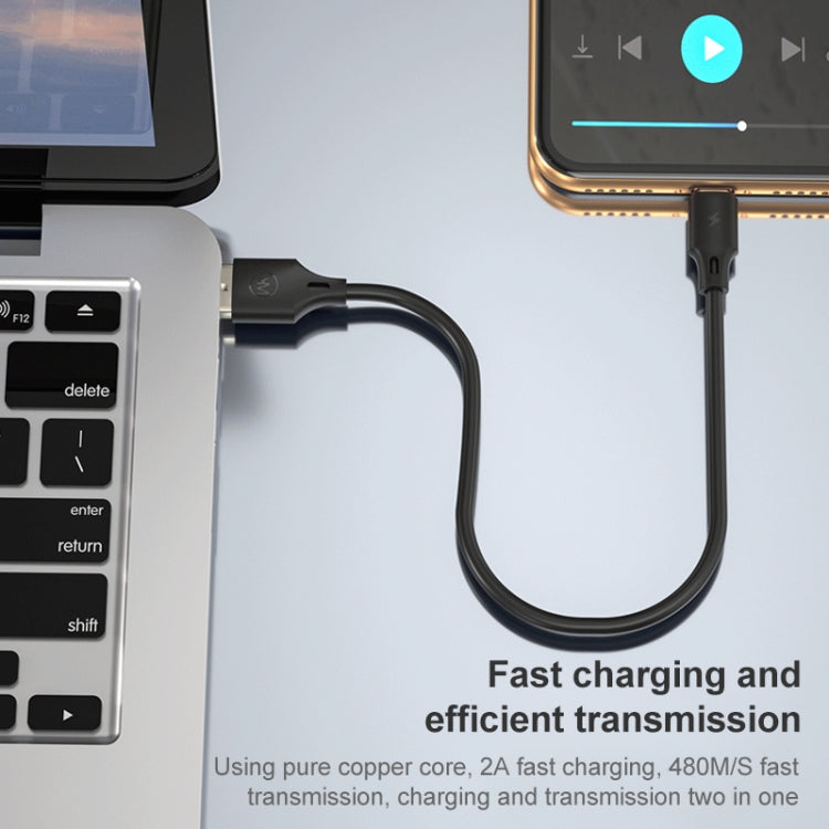WK WDC-105i 2.4A 8 Pin Full Speed Pro Charging Data Cable, Length: 25cm(Black) - HoMEdemic™ 