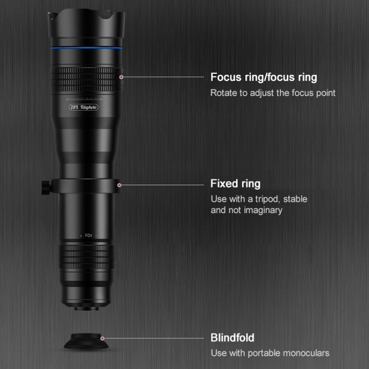 APEXEL APL-JS28X 28X HD External Dual-adjustment Zoom Telescope Universal Telephoto Phone Lens - HoMEdemic™ 