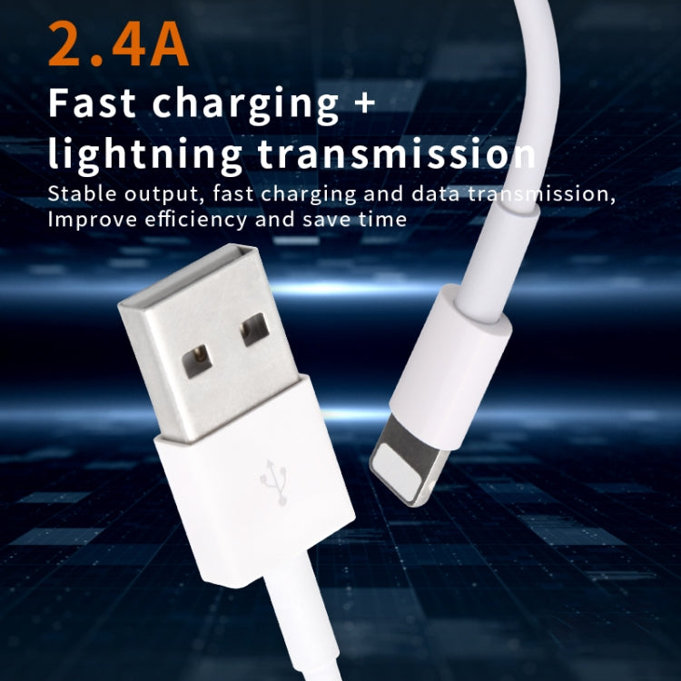 IVON CA19 2.4A USB to 8 Pin Fast Charge Data Cable for iPhone, iPad, Length: 1m - HoMEdemic™ 