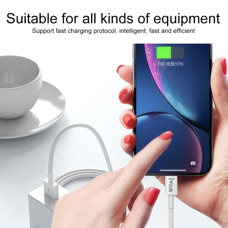 IVON CA70 8 Pin Fast Charging Data Cable, Length: 1m (White) - HoMEdemic™ 