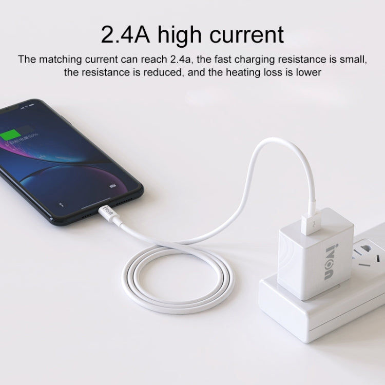 IVON CA70 8 Pin Fast Charging Data Cable, Length: 1m (White) - HoMEdemic™ 