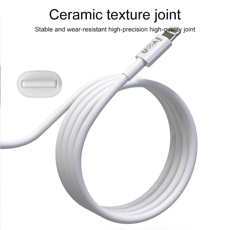 IVON CA70 8 Pin Fast Charging Data Cable, Length: 2m (White) - HoMEdemic™ 