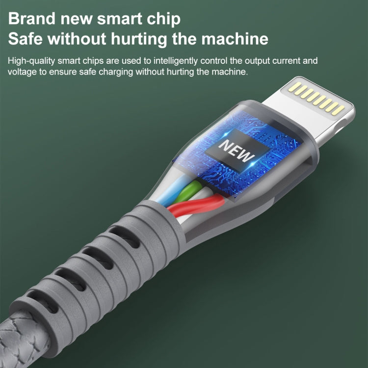 IVON CA92 2.4A Max USB to 8 Pin Rubber Fast Charging Data Cable, Length: 1.5m (Black) - HoMEdemic™ 