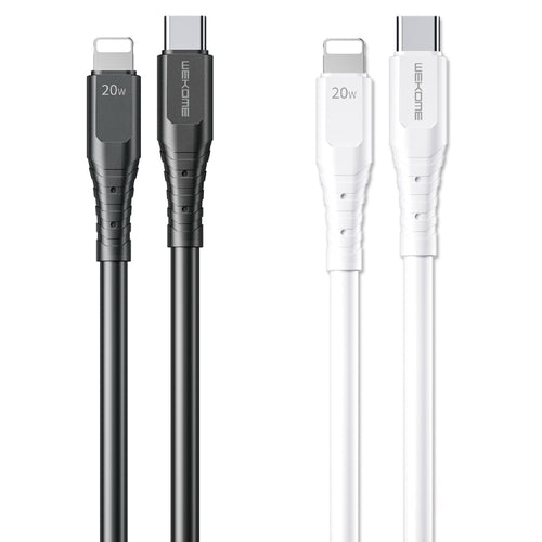 WK WDC-154 Type-C / USB-C to 8 Pin PD 20W Fast Charging Data Cable, Length: 1m(White) - HoMEdemic™ 