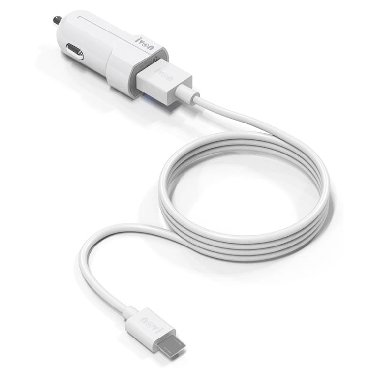 IVON CC13 QC 3.0 Fast Charging Car Charger Set with Micro USB Charging Cable (White) - HoMEdemic™ 