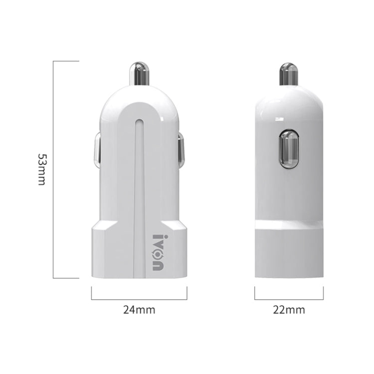 IVON CC13 QC 3.0 Fast Charging Car Charger Set with Micro USB Charging Cable (White) - HoMEdemic™ 