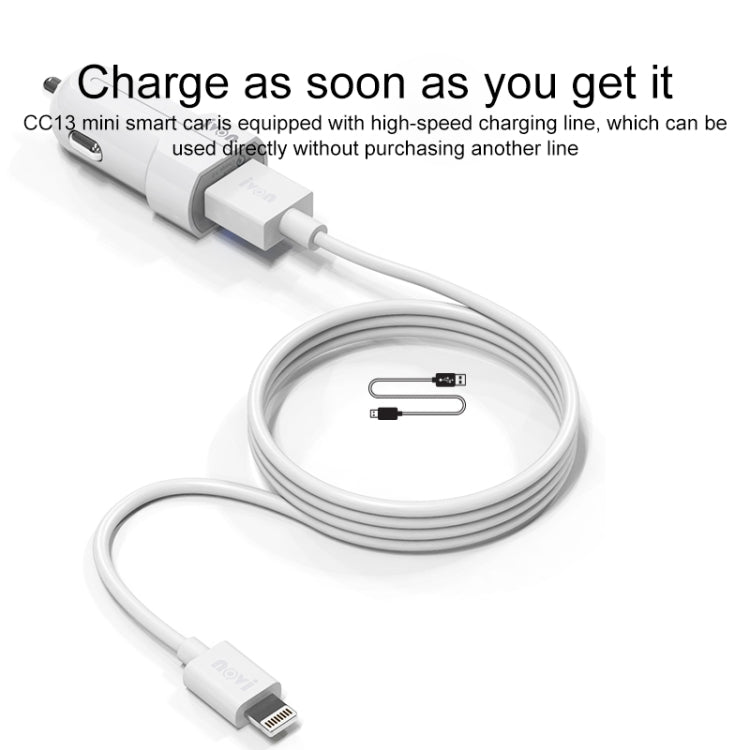 IVON CC13 QC 3.0 Fast Charging Car Charger Set with Micro USB Charging Cable (White) - HoMEdemic™ 