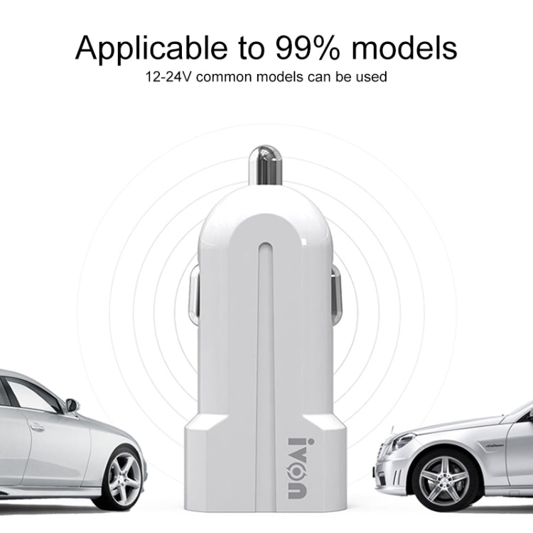 IVON CC13 QC 3.0 Fast Charging Car Charger Set with Micro USB Charging Cable (White) - HoMEdemic™ 