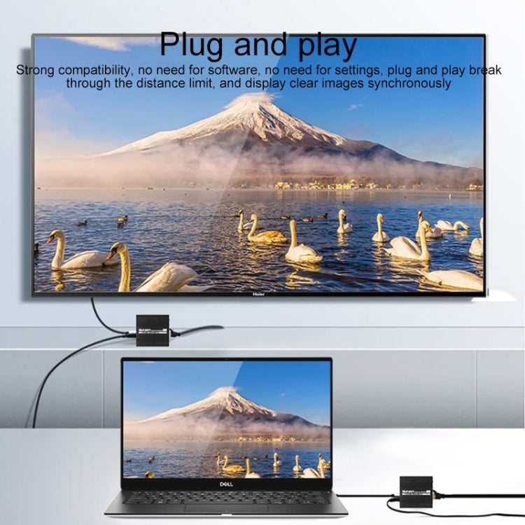 Measy ET100 HDMI Extender Transmitter + Receiver Converter Ethernet Cable, Transmission Distance: 70m (EU Plug) - HoMEdemic™ 